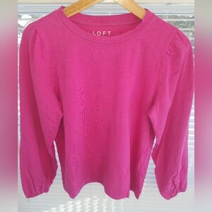 LOFT Fuchsia Long Sleeve Top
